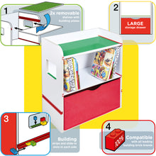 Load image into Gallery viewer, Room 2 Build Kids Toy Storage Unit with Building Brick hello4kids