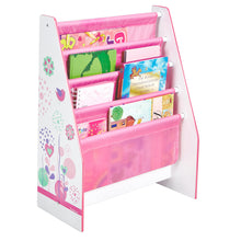 Load image into Gallery viewer, Flowers and Birds Kids Sling Bookcase - Bedroom Book Storage Disney4kids
