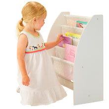 Load image into Gallery viewer, White Kids Sling Bookcase - Bedroom Book Storage hello4kids