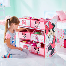 Load image into Gallery viewer, Minnie Mouse Kids Bedroom Toy Storage Unit with 6 Bins hello4kids
