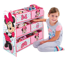 Load image into Gallery viewer, Minnie Mouse Kids Bedroom Toy Storage Unit with 6 Bins hello4kids