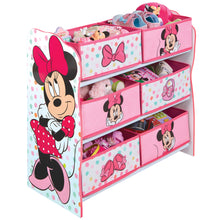 Load image into Gallery viewer, Minnie Mouse Kids Bedroom Toy Storage Unit with 6 Bins hello4kids