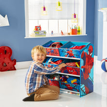 Load image into Gallery viewer, Marvel Spiderman Kids Bedroom Toy Storage Unit with 6 Bins hello4kids