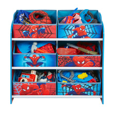 Load image into Gallery viewer, Marvel Spiderman Kids Bedroom Toy Storage Unit with 6 Bins hello4kids