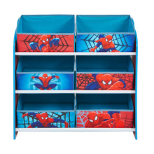 Load image into Gallery viewer, Marvel Spiderman Kids Bedroom Toy Storage Unit with 6 Bins hello4kids