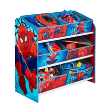Load image into Gallery viewer, Marvel Spiderman Kids Bedroom Toy Storage Unit with 6 Bins hello4kids