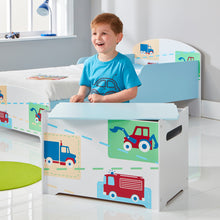 Load image into Gallery viewer, Vehicles Kids Toy Box - Children's Bedroom Storage Chest hello4kids