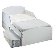 Load image into Gallery viewer, White Kids Toddler Bed with Storage Drawers hello4kids