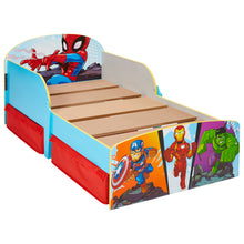 Load image into Gallery viewer, Marvel Superhero Adventures Kids Toddler Bed with Storage Drawers hello4kids