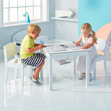Load image into Gallery viewer, White Kids Craft Table and 2 Chairs Set hello4kids