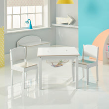 Load image into Gallery viewer, White Kids Craft Table and 2 Chairs Set hello4kids