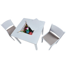 Load image into Gallery viewer, White Kids Craft Table and 2 Chairs Set hello4kids