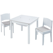 Load image into Gallery viewer, White Kids Craft Table and 2 Chairs Set hello4kids