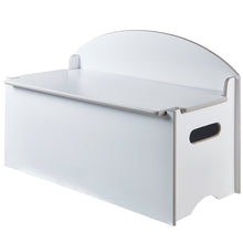 Load image into Gallery viewer, White Toy Box Bench - Children's Bedroom Storage Chest hello4kids