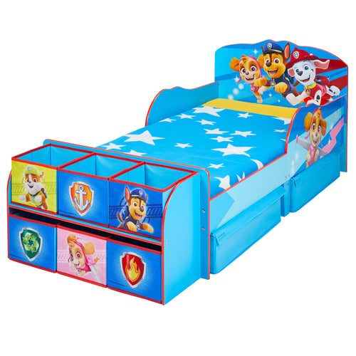 Paw Patrol Kids Toddler Bed with cube toy storage hello4kids