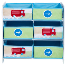 Load image into Gallery viewer, Vehicles Kids Bedroom Toy Storage Unit with 6 Bins hello4kids