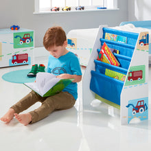 Load image into Gallery viewer, Vehicles Kids Sling Bookcase - Bedroom Book Storage hello4kids