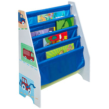 Load image into Gallery viewer, Vehicles Kids Sling Bookcase - Bedroom Book Storage hello4kids