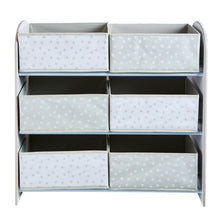 Load image into Gallery viewer, White Kids Bedroom Toy Storage Unit with 6 Bins hello4kids