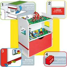 Lataa kuva Galleria-katseluun, Room 2 Build Kids Toy Storage Unit with Building Brick hello4kids
