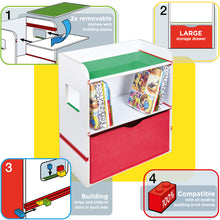 Ielādējiet attēlu galerijas skatītājā, Room 2 Build Kids Toy Storage Unit with Building Brick hello4kids
