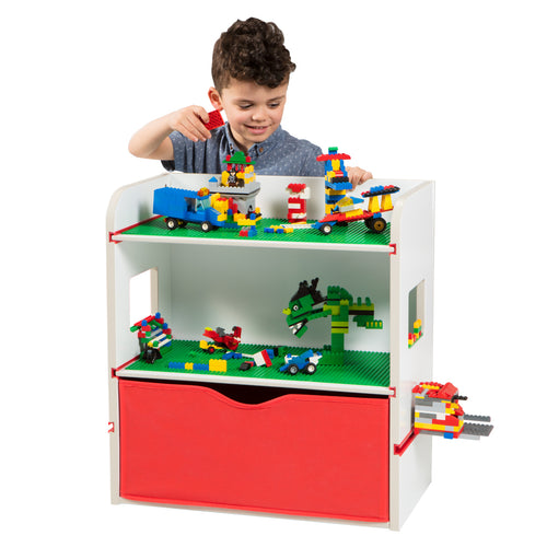 Room 2 Build Kids Toy Storage Unit with Building Brick hello4kids