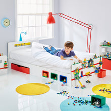 Загрузить изображение в средство просмотра галереи, Room 2 Build Kids 2m Single Bed with Storage Drawer and Building Brick Display hello4kids
