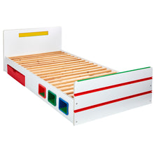 Загрузить изображение в средство просмотра галереи, Room 2 Build Kids Single Bed with Storage Drawer and Building Brick Display hello4kids
