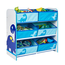 Ielādējiet attēlu galerijas skatītājā, Dinosaurs Kids Bedroom Toy Storage Unit with 6 Bins Disney4kids
