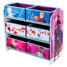 Lataa kuva Galleria-katseluun, Frozen Kids Bedroom Toy Storage Unit with 6 Bins hello4kids
