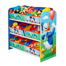 Lataa kuva Galleria-katseluun, Mickey Mouse Kids Bedroom Toy Storage Unit with 6 Bins Disney4kids
