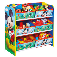 Laadige pilt galeriivaaturisse, Mickey Mouse Kids Bedroom Toy Storage Unit with 6 Bins Disney4kids

