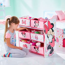 Загрузить изображение в средство просмотра галереи, Minnie Mouse Kids Bedroom Toy Storage Unit with 6 Bins hello4kids
