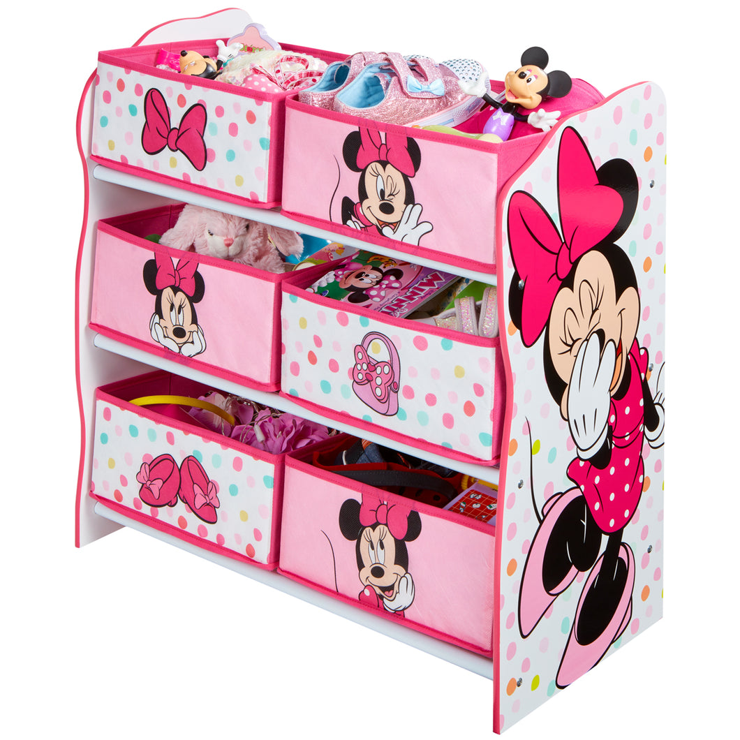 Minnie Mouse Kids Bedroom Toy Storage Unit with 6 Bins hello4kids