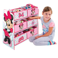 Load image into Gallery viewer, Minnie Mouse Kids Bedroom Toy Storage Unit with 6 Bins hello4kids
