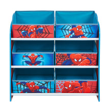 Загрузить изображение в средство просмотра галереи, Marvel Spiderman Kids Bedroom Toy Storage Unit with 6 Bins hello4kids

