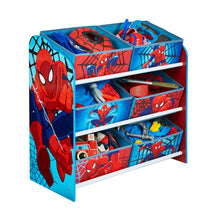Carica l&#39;immagine nel visualizzatore di Gallery, Marvel Spiderman Kids Bedroom Toy Storage Unit with 6 Bins hello4kids
