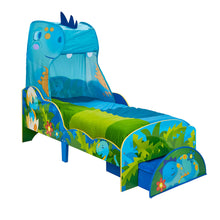 Load image into Gallery viewer, Dinosaur Kids Toddler Bed with Canopy and Storage Drawer Disney4kids
