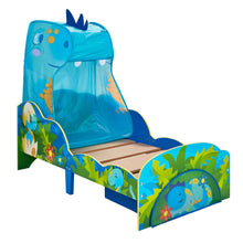 Lataa kuva Galleria-katseluun, Dinosaur Kids Toddler Bed with Canopy and Storage Drawer Disney4kids
