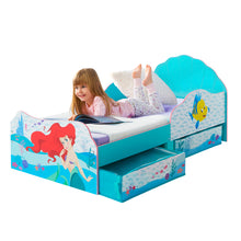 Lataa kuva Galleria-katseluun, Disney Princess Ariel Kids Toddler Bed with Storage Drawers Disney4kids
