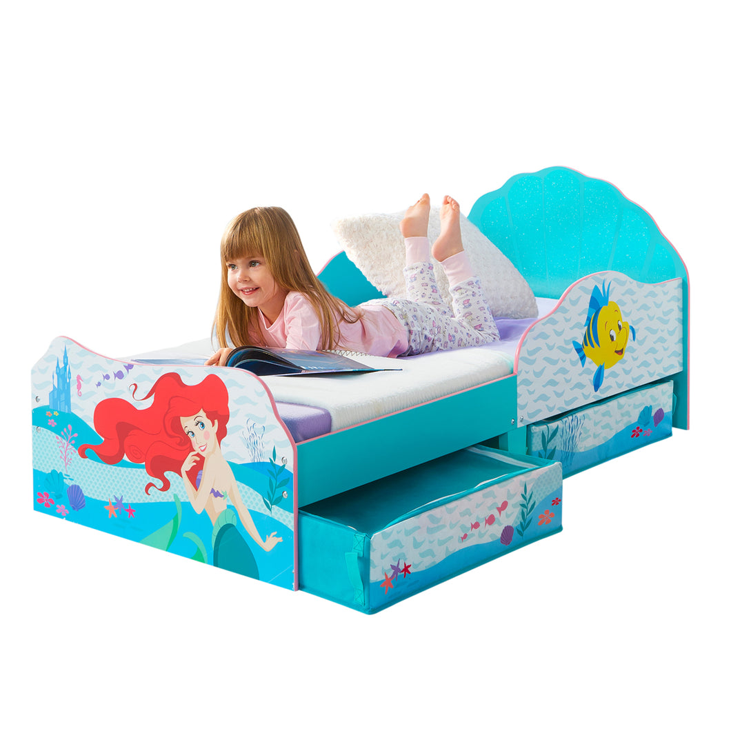 Disney Princess Ariel Kids Toddler Bed with Storage Drawers Disney4kids