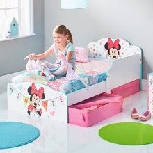 Ielādējiet attēlu galerijas skatītājā, Minnie Mouse Kids Toddler Bed with Storage Drawers hello4kids
