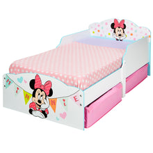 Загрузить изображение в средство просмотра галереи, Minnie Mouse Kids Toddler Bed with Storage Drawers hello4kids
