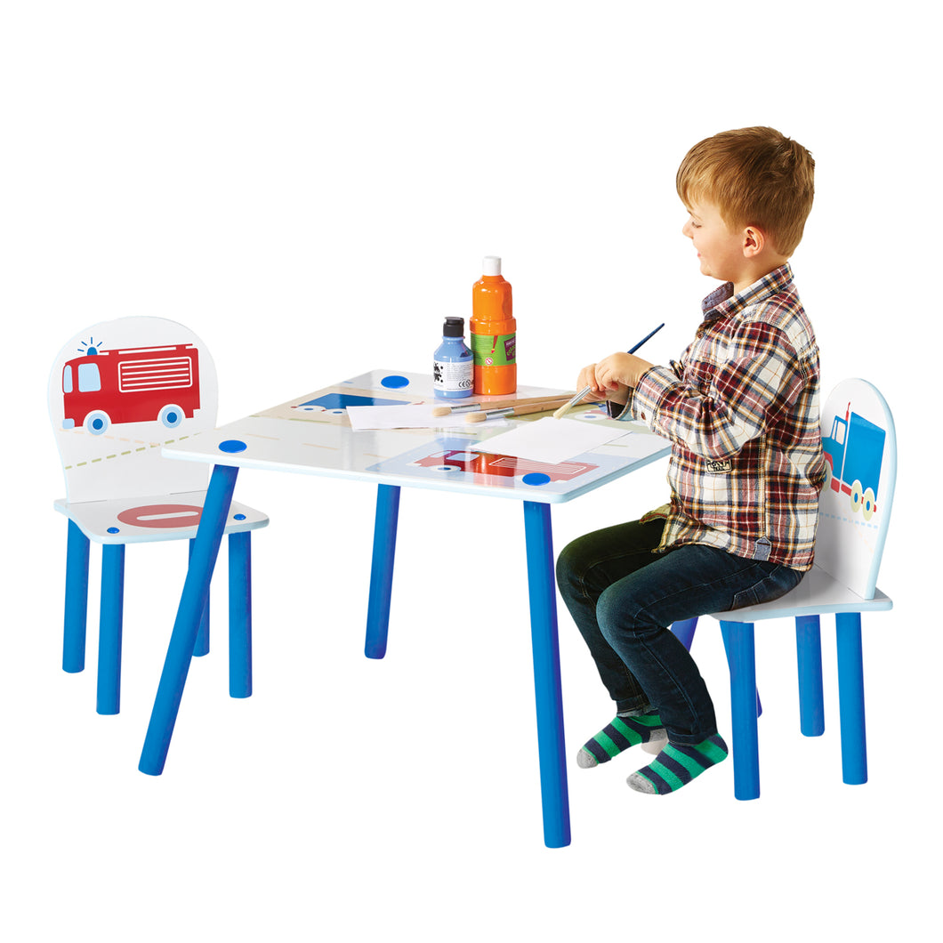 Vehicles Kids Table and 2 Chairs Set hello4kids