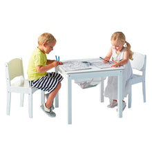 Lataa kuva Galleria-katseluun, White Kids Craft Table and 2 Chairs Set hello4kids
