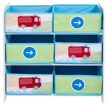 Загрузить изображение в средство просмотра галереи, Vehicles Kids Bedroom Toy Storage Unit with 6 Bins hello4kids
